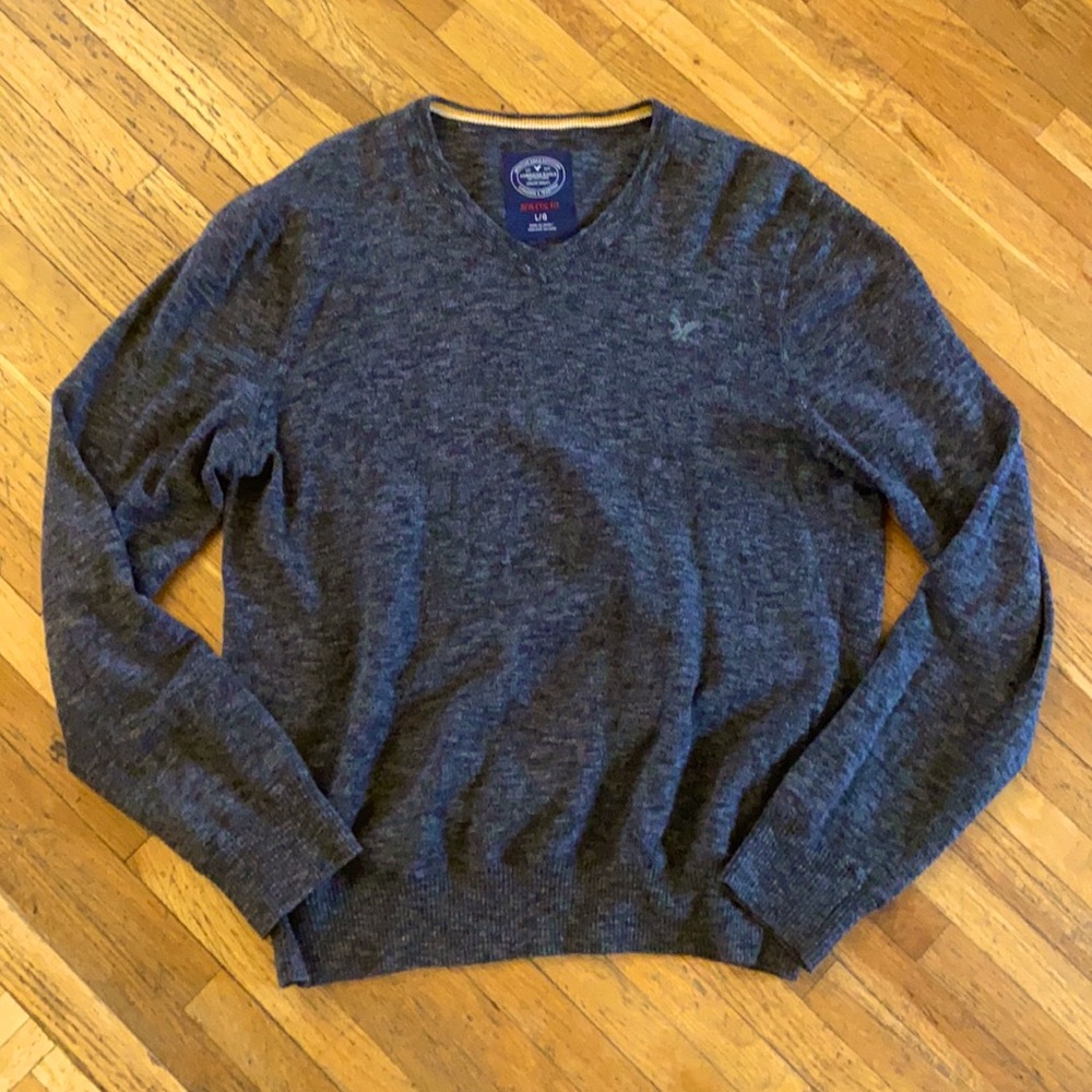 American Eagle Sweater, Dark Heather Grey, Size L